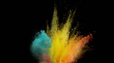 Süper ağır çekim renkli toz patlaması