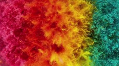 Gökkuşağı Renk Tozu Patlamasının Süper Yavaş Çekimi