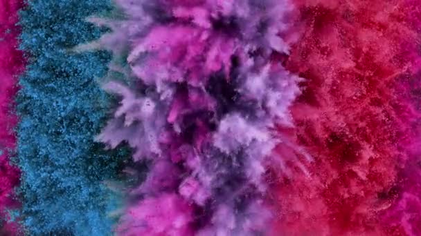 Super Slow Motion Colpo di esplosione di polvere di colore arcobaleno — Video Stock