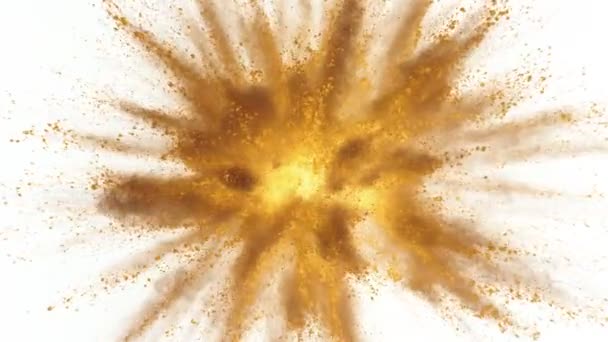 Super Zpomalení Výbuchu Barevného Prášku Izolované Bílém Pozadí Natočeno Vysokorychlostní — Stock video