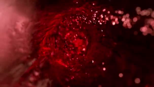 Superzeitlupe Der Rotwein Twisterform Ausgeschenkt Wird Gefilmt Mit High Speed — Stockvideo