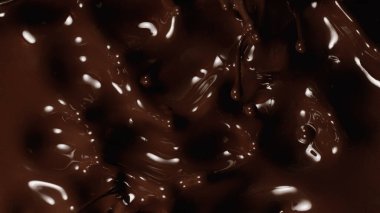 Erimiş çikolataya yakın çekim, üst görünüm..