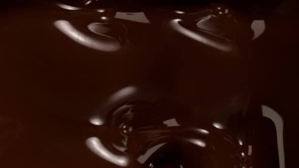 Szuper Lassított Felvétel Áramló Sötét Forró Csokoládé Fröccsenés Filmre Véve — Stock videók