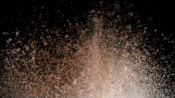 黒の背景に隔離された化粧粉爆発の超遅い動き 高速シネマカメラ 1000Fpsで撮影 — ストック動画