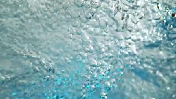 Сверхмедленное Движение Пузырящейся Воды Деталях Снято Камеру Высокоскоростного Кино 1000 — стоковое видео