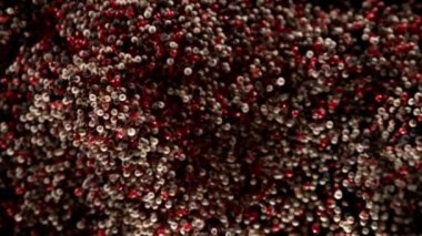 Süper yavaş çekimde siyah üzerine tüm biber baharatını serpiştiriyorum. Yüksek hızlı sinema kamerası, 1000 fps.