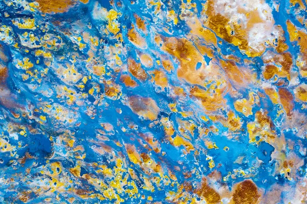 冰岛硫磺底土的鸟瞰图 地热彩色抽象背景 — 图库照片