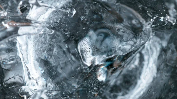 Detail Shot Ice Beying Dropped Vodka Drink Super Macro Shot — Stock Photo, Image