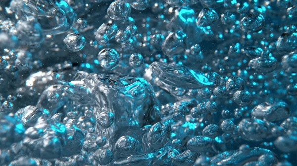 Tiro Subaquático Água Borbulhante Textura Bolhas Oxigênio — Fotografia de Stock