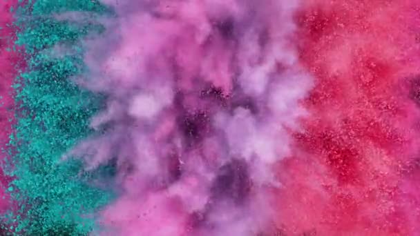 Mouvement Super Lent Explosion Poudre Colorée Effet Rampe Vitesse Filmé — Video