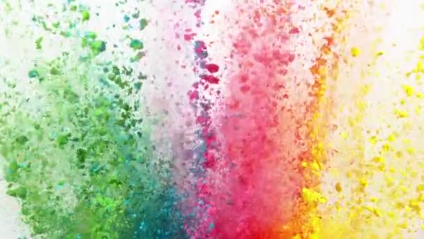 Super Slow Motion Colored Powder Explosion Isolated White Background Speed — Stock Video