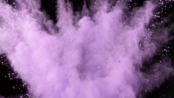 Super Slow Motion Colored Powder Explosion Isolated Black Background Speed — 图库视频影像