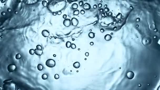 Супер Повільний Рух Бульбашкової Води Деталях Знімається Високошвидкісній Кінокамері 1000 — стокове відео
