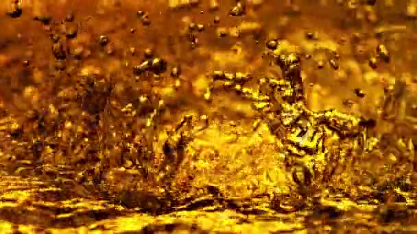 Super Slow Motion Schizzi Whisky Cognac Olio Primo Piano Girato — Video Stock