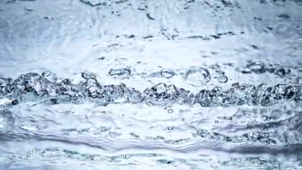 Super Slow Motion Impact Hit Splashing Water Close Filmed High — Stock video