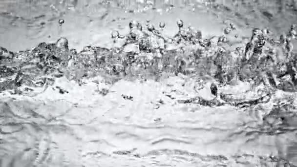 Super Cámara Lenta Impacto Golpe Salpicadura Agua Primer Plano Filmado — Vídeos de Stock