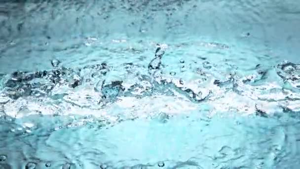 Super Zeitlupe Des Aufpralls Auf Spritzendes Wasser Nahaufnahme Gefilmt Mit — Stockvideo