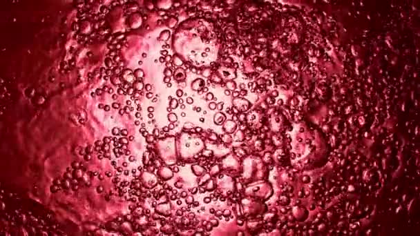 Super Slow Motion Rippling Red Wine Macro Shot Filmed High — Vídeo de stock