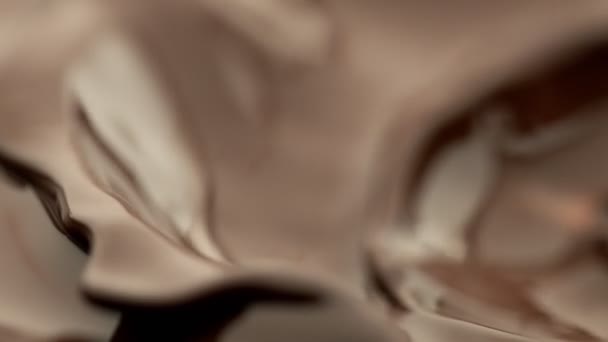 Super Slow Motion Spruzzi Cioccolato Fondente Caldo Primo Piano Girato — Video Stock