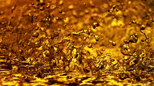Liquid Golden Splash Texture Abstract Beverages Background Whisky Rum Cognac — Stock Photo, Image