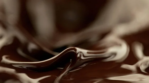 Detalhe Espirrar Chocolate Derretido Macro Shot Fundo Comida — Fotografia de Stock