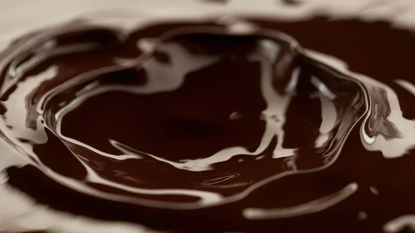 Detail Splashing Melted Chocolate Macro Shot Food Background — Photo