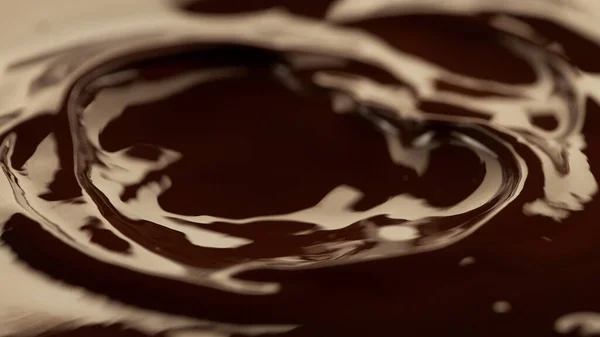 Detail Van Spetterende Gesmolten Chocolade Macro Shot Voedsel Achtergrond — Stockfoto