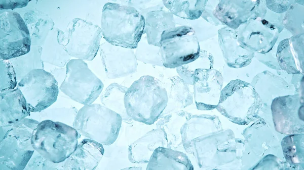 Crystal Clear Ice Cubes Background Top View Abstract Background — Stock Photo, Image