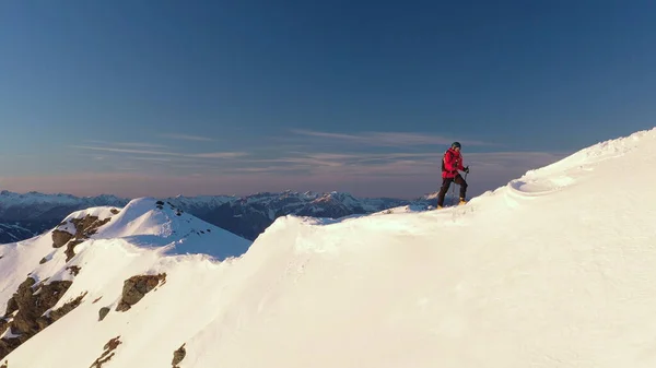 Esquí Montaña Backcountry Senderismo Alpinista Esquí Las Montañas Esquí Travesía — Foto de Stock