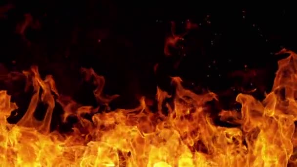 Gerakan Super Lambat Dari Ledakan Api Terisolasi Pada Latar Belakang — Stok Video