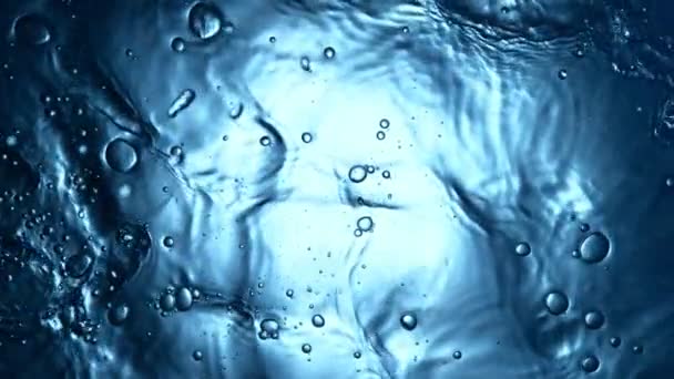 Супер Повільний Рух Змішування Поверхні Води Хвилястих Формах Знімається Високошвидкісній — стокове відео