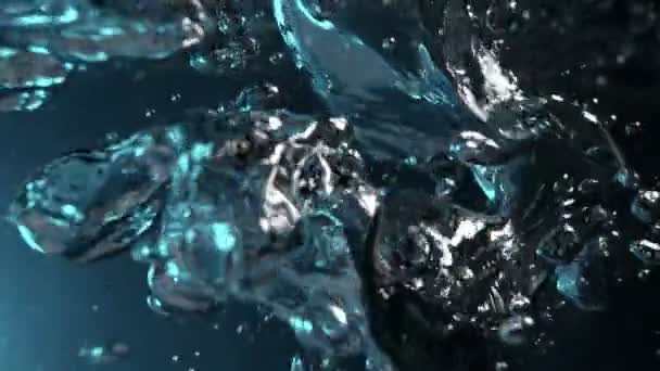 Super Langzame Beweging Van Borrelend Water Detail Gefilmd Hoge Snelheid — Stockvideo