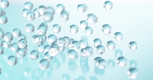 Mouvement Super Lent Des Boules Hydrogel Bleu Qui Tombent Concept — Video