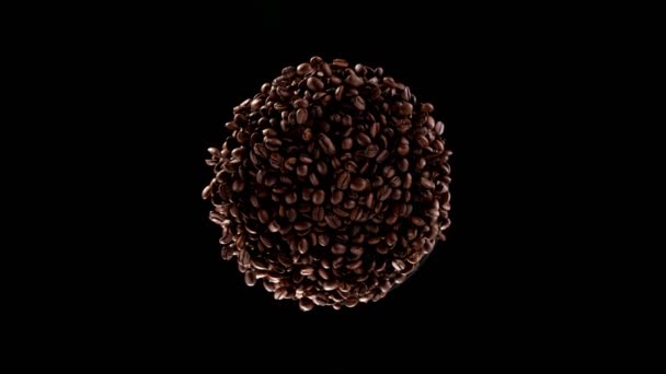 Супер Медленное Движение Вращающихся Кофейных Зерен Макро Выстрел Окончательная Композиция — стоковое видео