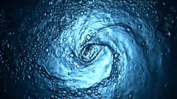 Super Slow Motion Splashing Water Twister Creating Tunnel Shape Filmed — Stock Video