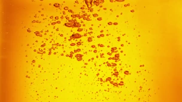 Super Slow Motion Macro Shot Beer Drink Bubbling Close Filmed — Vídeo de stock