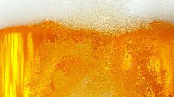 Macro Photo Bubbling Beer Closeup Abstract Beverages Background Fresh Look — Foto de Stock