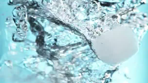 Super Slow Motion Rotating Ice Cubes Water Filmed High Speed — Wideo stockowe