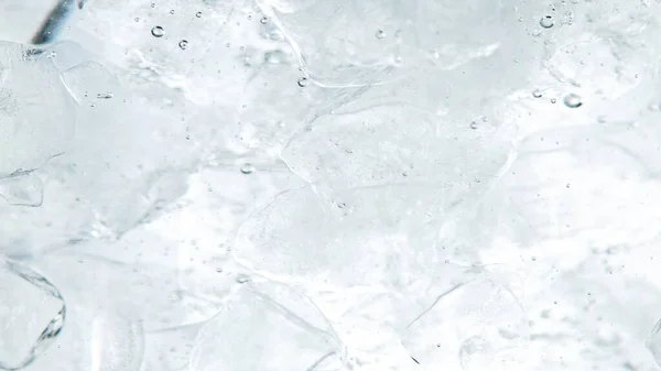 Close Ice Cubes Underwater Blue Background Freeze Motion Flowing Ice — Stock Photo, Image