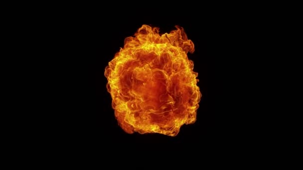 Siyah Arka Planda Izole Edilmiş Süper Yavaş Ateş Patlaması Yüksek — Stok video