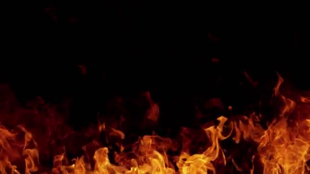 Супер Повільний Рух Вибуху Вогню Ізольовано Чорному Тлі Знято Високошвидкісній — стокове відео
