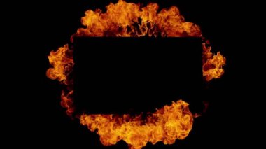 Siyah arka planda izole edilmiş çok yavaş bir ateş çerçevesi. Yüksek hızlı sinema kamerası, 1000 fps.