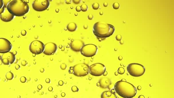 Super Zpomalený Pohyb Tekoucích Olejových Bublin Natočeno Vysokorychlostní Kameře 1000Fps — Stock video