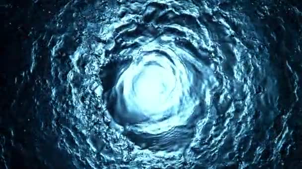 Super Cámara Lenta Salpicaduras Agua Twister Creando Forma Túnel Filmado — Vídeos de Stock
