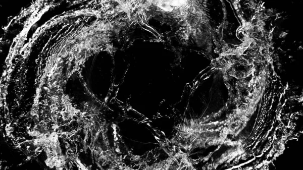 Abstraktní Kroucení Tvaru Vodní Stříkance Izolované Černém Pozadí — Stock fotografie