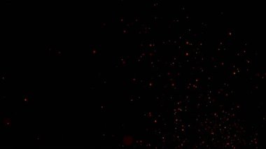 Siyah arka planda izole edilmiş çok yavaş ateş kıvılcımları. Yüksek hızlı kamera, 1000fps.