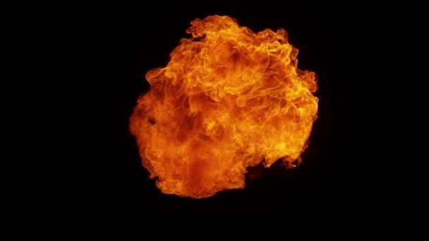 Super Wolne Tempo Wybuchu Ognia Odizolowane Czarnym Tle Nakręcony Szybkiej — Wideo stockowe