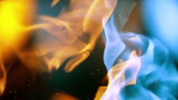 Super Cámara Lenta Explosiones Fuego Colores Aislados Sobre Fondo Negro — Vídeos de Stock
