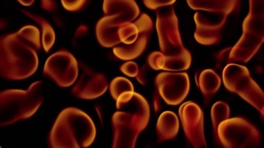 Siyah arka planda izole edilmiş yangın dalgalarının çok yavaş çekimleri. Yüksek hızlı sinema kamerası, 1000 fps.