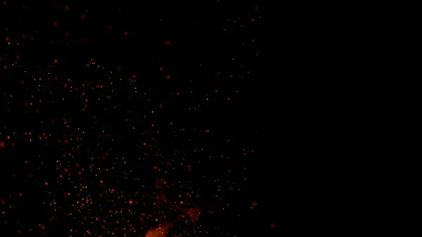 Ateş Siyah Zemin Üzerinde Parçacıklar Gibi Uçuşan Kıvılcımlar Soyut Arkaplan — Stok fotoğraf